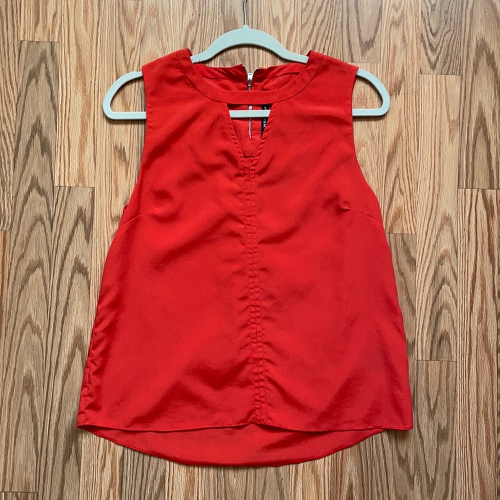 Orange Red Sleeveless Top
